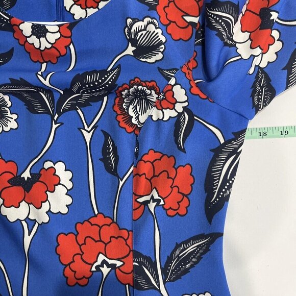 Boden Isabelle Shift Dress Womens Size 4 3/4 Sleeve Floral Career Office Pockets - Picture 4 of 7